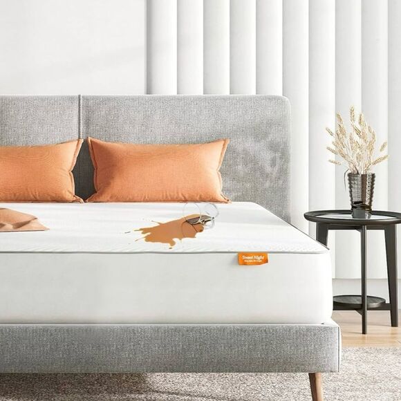 Sweetnight Waterproof Mattress Protector Full Size with 4 Bed Sheet Holders NIB - Picture 1 of 8